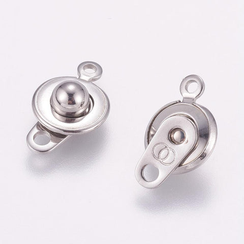 BeadsBalzar Beads & Crafts (SC5402) 304 Stainless Steel Snap Clasps, Stainless Steel 15MM