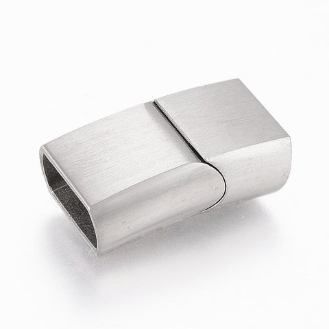 BeadsBalzar Beads & Crafts (SC5477) 304 Stainless Steel Magnetic Clasps, Rectangle, Stainless Steel Color 13.5MM