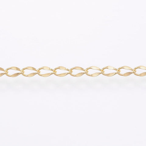 BeadsBalzar Beads & Crafts (SC6536A)  304 Stainless Steel Twisted Chain Curb Chains, Soldered,, Oval, Golden (2 mets)