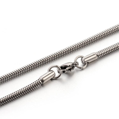BeadsBalzar Beads & Crafts (SC6647A) 304 Stainless Steel Snake Chain Necklaces, 2.4mm wide, "(50cm) long