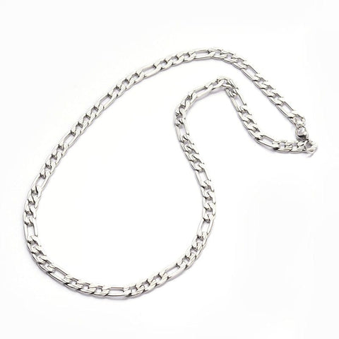 BeadsBalzar Beads & Crafts (SC7118A) 304 Stainless Steel Figaro Chains Necklaces, 59.9cm