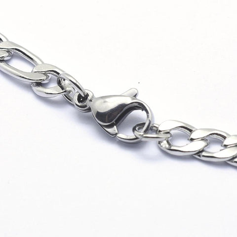 BeadsBalzar Beads & Crafts (SC7119B) 304 Stainless Steel Figaro Chain Necklaces, 50cm