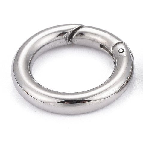 BeadsBalzar Beads & Crafts (SC8720-23) 304 Stainless Steel Spring Gate Rings, O Rings, 20mm in diameter (1 PC)