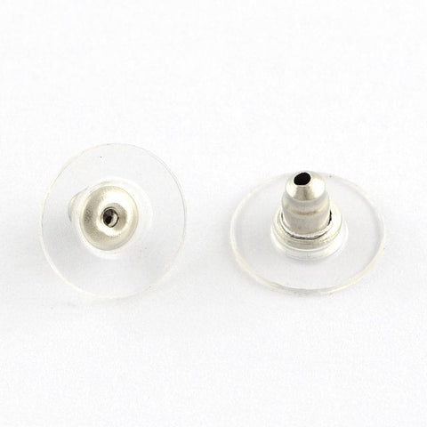 BeadsBalzar Beads & Crafts (SE5644) 304 Stainless Steel Plastic Earring Ear Nuts, 11.5mm (20 PCS)