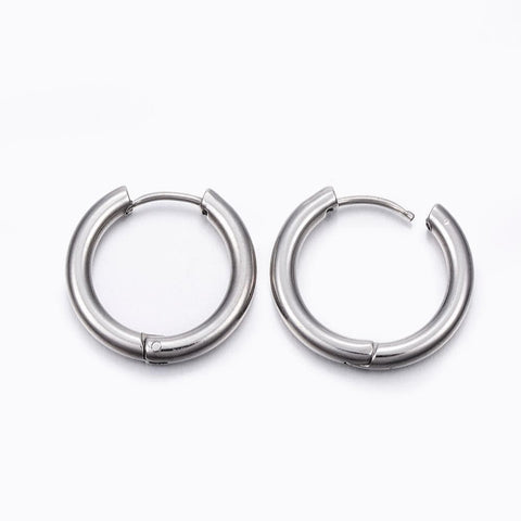 BeadsBalzar Beads & Crafts (SE6446C) 304 Stainless Steel Hoop Earrings, 21mm (1 PAIR)