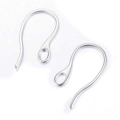 BeadsBalzar Beads & Crafts (SE6481A) 304 Stainless Steel Earring Hooks, Ear Wire 21.5mm  (10 PCS)