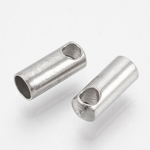 BeadsBalzar Beads & Crafts (SE6618A)  304 Stainless Steel Cord Ends, End Caps, : about 8.5mm long, 4mm in diameter, 3.2mm inner  (10 PCS)