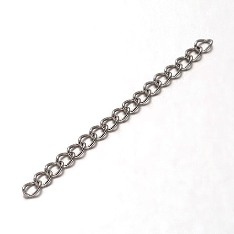 BeadsBalzar Beads & Crafts (SE6702A) 304 Stainless Steel End Chains, Stainless Steel Color Size: about 45~55mm long (10 PCS)