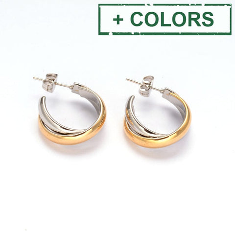 BeadsBalzar Beads & Crafts (SE7329-X) 304 Stainless Steel Stud Hypoallergenic Earrings,19x26mm (1 pair)
