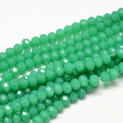 BeadsBalzar Beads & Crafts SEA GREEN (BE5211-12) (BE5211-23) Faceted Rondelle Glass Beads Strands, PeachPuff  4x3mm