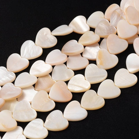 BeadsBalzar Beads & Crafts (SH4380) Shell Hearts 15mm