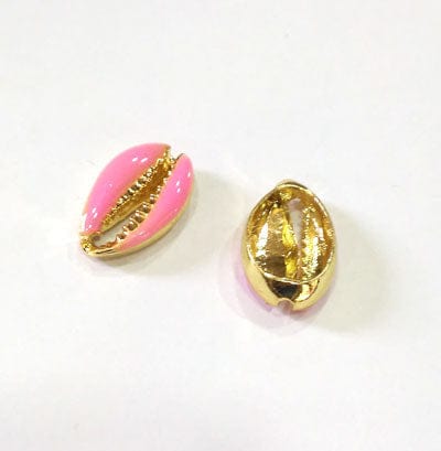 BeadsBalzar Beads & Crafts (SH5510H) Alloy Beads, with Enamel, Shell, Real Gold Plated, LavenderBlush 19~20mm long,