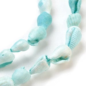BeadsBalzar Beads & Crafts (SH5690) Spiral Shell Beads Strands, Dyed, Aquamarine Size: about 6mm wide,