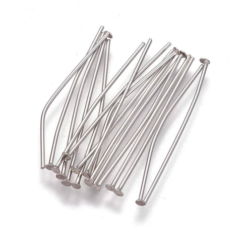 BeadsBalzar Beads & Crafts (SH6479A) 304 Stainless Steel Head Pins, about 25mm long  (10 GMS)
