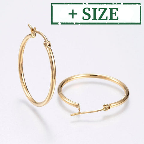 BeadsBalzar Beads & Crafts (SH7051-X) 304 Stainless Steel Hypoallergenic Earrings, Golden (2 PAIRS)