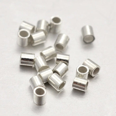 BeadsBalzar Beads & Crafts (SILV-7937-04S) 925 Sterling Silver Column Bead Spacers, Silver 1.5mm (2 GMS/+-160 PCS)