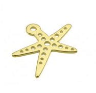 BeadsBalzar Beads & Crafts SILVER 925 3 MICRON GOLD PLATED (925-ST93-3GP) (925-ST93-X) SILVER 925 10MM STARFISH CHARMS 1 HOLE (1 PC)