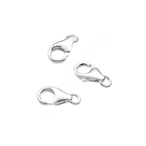 BeadsBalzar Beads & Crafts SILVER 925 (925-C26AR) (925-C26X) Sterling silver Lobster claw clasps 7mm . (2 PCS)