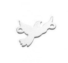 Load image into Gallery viewer, BeadsBalzar Beads &amp; Crafts SILVER 925 (925-D94-S) (925-D94-X) SILVER 925 10M DOVE CHARMS 2 HOLES (1 PC)
