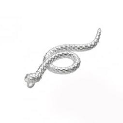 BeadsBalzar Beads & Crafts SILVER 925 (925-S115-S) (925-S115-X) SILVER 925 8X25MM TEXTURED SNAKE CHARM WITH RING (1 PC)