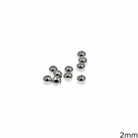 BeadsBalzar Beads & Crafts SILVER (SILVT-7996S) (SILVT-7996X) Silver 925 Crimp Beads 2mm (1.5 GRAMS)