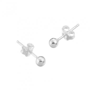 BeadsBalzar Beads & Crafts SILVIR 925 (925-ER86-S) (925-ER86-X) SILVER 925 4MM BEAD EARRINGS WITH PIN (1 PAIR)