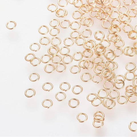 BeadsBalzar Beads & Crafts (SJ4761) 304 Stainless Steel Jump Rings, 18KT Gold Plated 2.5x0.5mm (+/-100PCS)