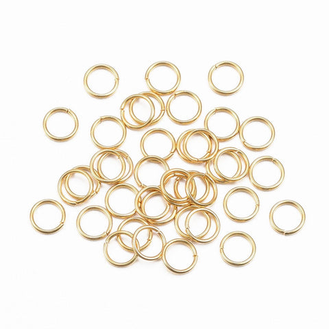 BeadsBalzar Beads & Crafts (SJ4764-150PC) 304 Stainless Steel Jump Rings,Golden  4mm (+- 150 PCS)