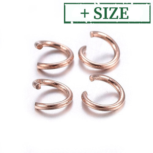 BeadsBalzar Beads & Crafts (SJ5396-X) 304 Stainless Steel Jump Rings, Open Jump Rings, Rose Gold 5MM (20 PCS)