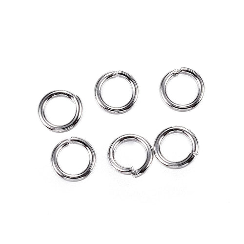 BeadsBalzar Beads & Crafts (SJ6138A) 304 Stainless Steel Jump Rings,Jump Rings, 4mm in diameter (5 GRAMS)