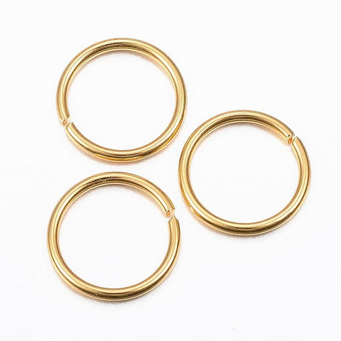 BeadsBalzar Beads & Crafts (SJ7037B) 304 Stainless Steel Jump Rings, Golden 12mm  (10 PCS)