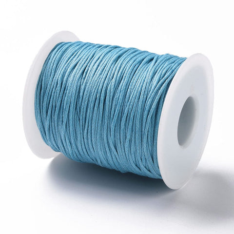 BeadsBalzar Beads & Crafts SKY BLUE (CW7909-189) (CW7909-X) Waxed Cotton Thread , Macrame 1mm (+/- 100 YARDS/90 MTRS)