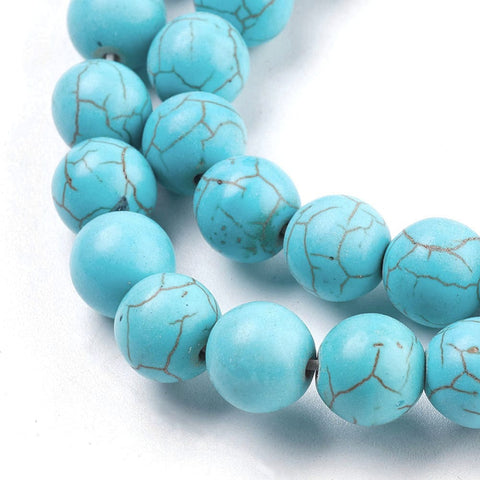 BeadsBalzar Beads & Crafts SKYBLUE (TB5156) (TB5156-X) Synthetical Turquoise, Round,10MM (1 STR)