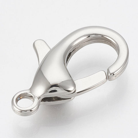 BeadsBalzar Beads & Crafts (SL5878) 316 Stainless Steel Lobster Claw Clasps, Size: about 25mm long,