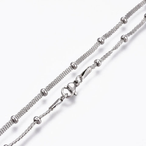 BeadsBalzar Beads & Crafts (SN5864) 304 Stainless Steel Mesh Chain Necklaces,about 17.6"(44.7cm) long,