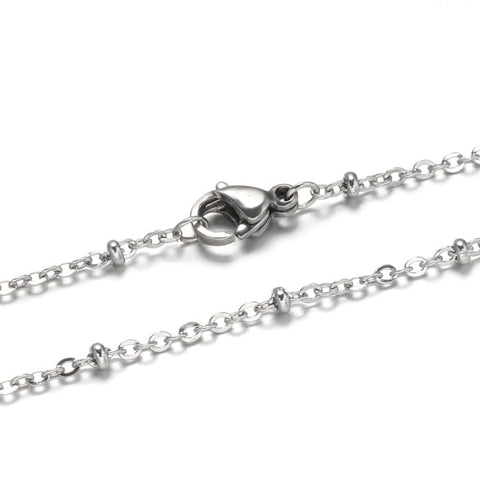 BeadsBalzar Beads & Crafts (SN5866) 304 Stainless Steel Rolo Chains Necklaces, (45cm) long,