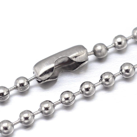 BeadsBalzar Beads & Crafts (SN6077) 304 Stainless Steel Ball Chain Necklaces, Round,(46cm) long,