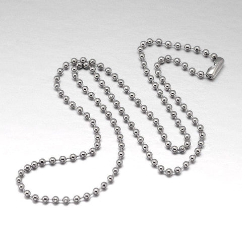 BeadsBalzar Beads & Crafts (SN6077) 304 Stainless Steel Ball Chain Necklaces, Round,(46cm) long,