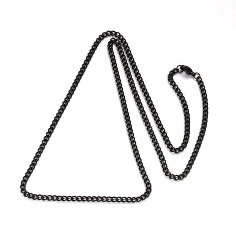 BeadsBalzar Beads & Crafts (SN6090A) 304 Stainless Steel Twisted Chain Curb Chain Necklaces, Gunmetal 55.5cm) long