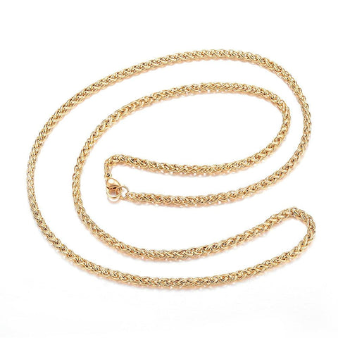 BeadsBalzar Beads & Crafts (SN6761A) 304 Stainless Steel Necklaces, Rope Chain Necklaces, Golden Size: about 25.98"(66cm) long