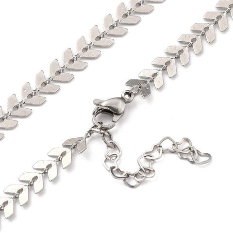 BeadsBalzar Beads & Crafts (SN8252-01) 304 Stainless Steel Cobs Chain Necklaces, with Heart Link (35cm)