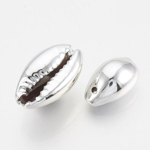 BeadsBalzar Beads & Crafts (SP5443) Plated Spiral Shell Pendants, Platinum