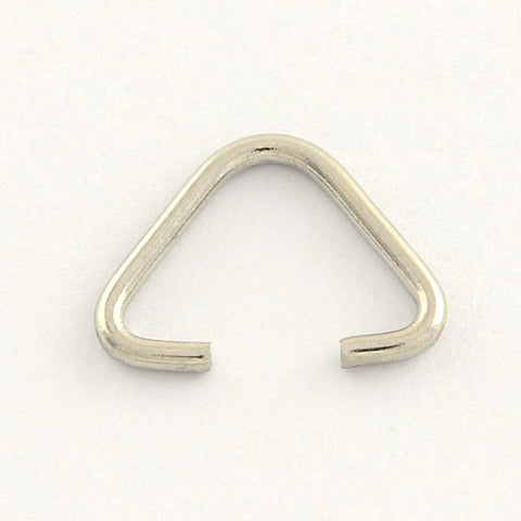 BeadsBalzar Beads & Crafts (ST8367-15) 304 Stainless Steel Triangle Rings, Buckle Clasps, 10x13mm (30 PCS)