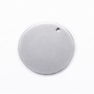 BeadsBalzar Beads & Crafts (ST8495-ST) 304 Stainless Steel Charms, Flat Round, Stamping Blank Tag, 20mm  (4 PCS)