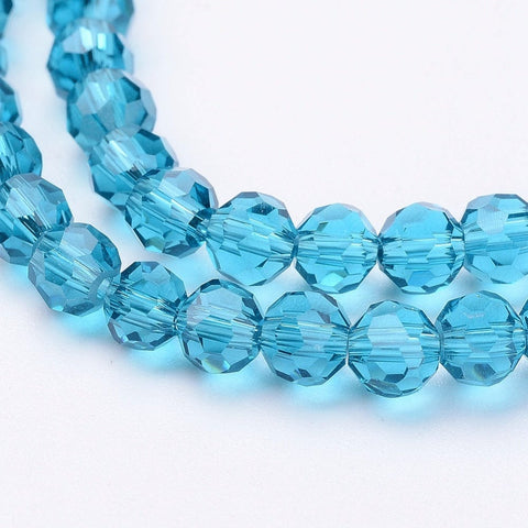 BeadsBalzar Beads & Crafts STEEL BLUE (BE7620-14) (BE7620-X) Glass Beads Strands, Faceted, Round, 4mm (1 STR)