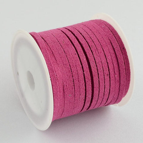 BeadsBalzar Beads & Crafts Suede 3mm 5m roll Violet red (SU2-54)
