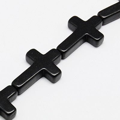 BeadsBalzar Beads & Crafts Synthetic Cross Black 20mm (CR4158)