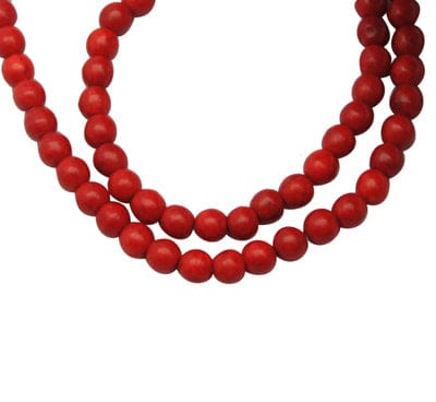 BeadsBalzar Beads & Crafts Synthetic Howlite Bead, Dyed Red, Round, Red Size: about 4.5mm diameter (BE2528)