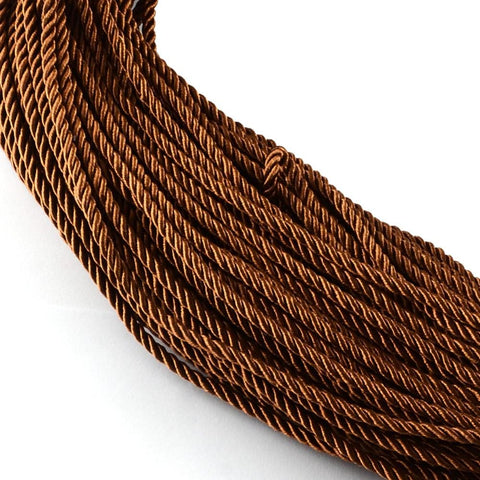 BeadsBalzar Beads & Crafts (TC4320B) Polyester Cord, with Cotton Cords inside, SaddleBrown 8MM
