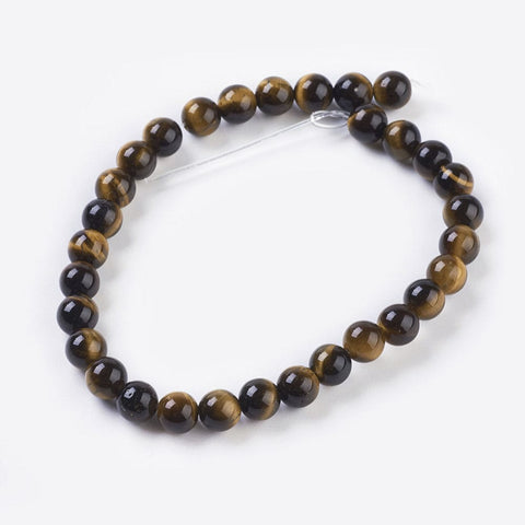 BeadsBalzar Beads & Crafts (TE4307) Natural Tiger Eye Beads Strands, Round 6MM (1 STR)